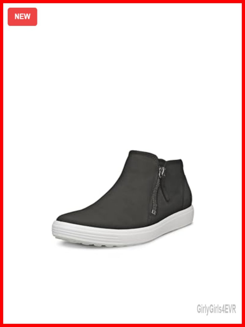 ECCO Soft 7 Leather Sneakers Zip Comfort Walking Shoes